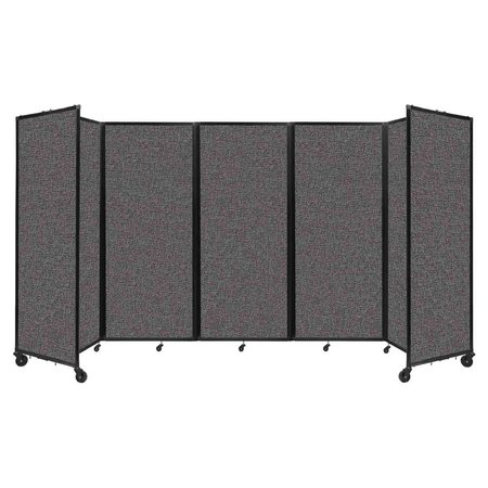 VERSARE Room Divider 360 Folding Portable Partition 14' x 6'10" Charcoal Gray Fabric 1182507